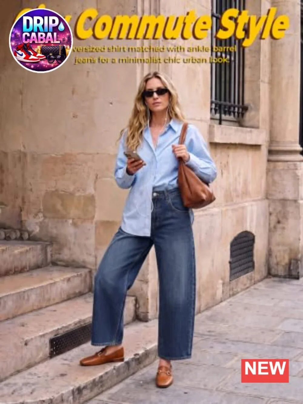 Barrel Jeans for Women Elastic Waist Baggy Cropped Denim Pants